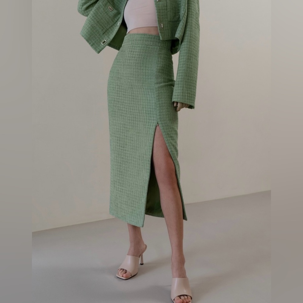 Lichi Tweed maxi skirt